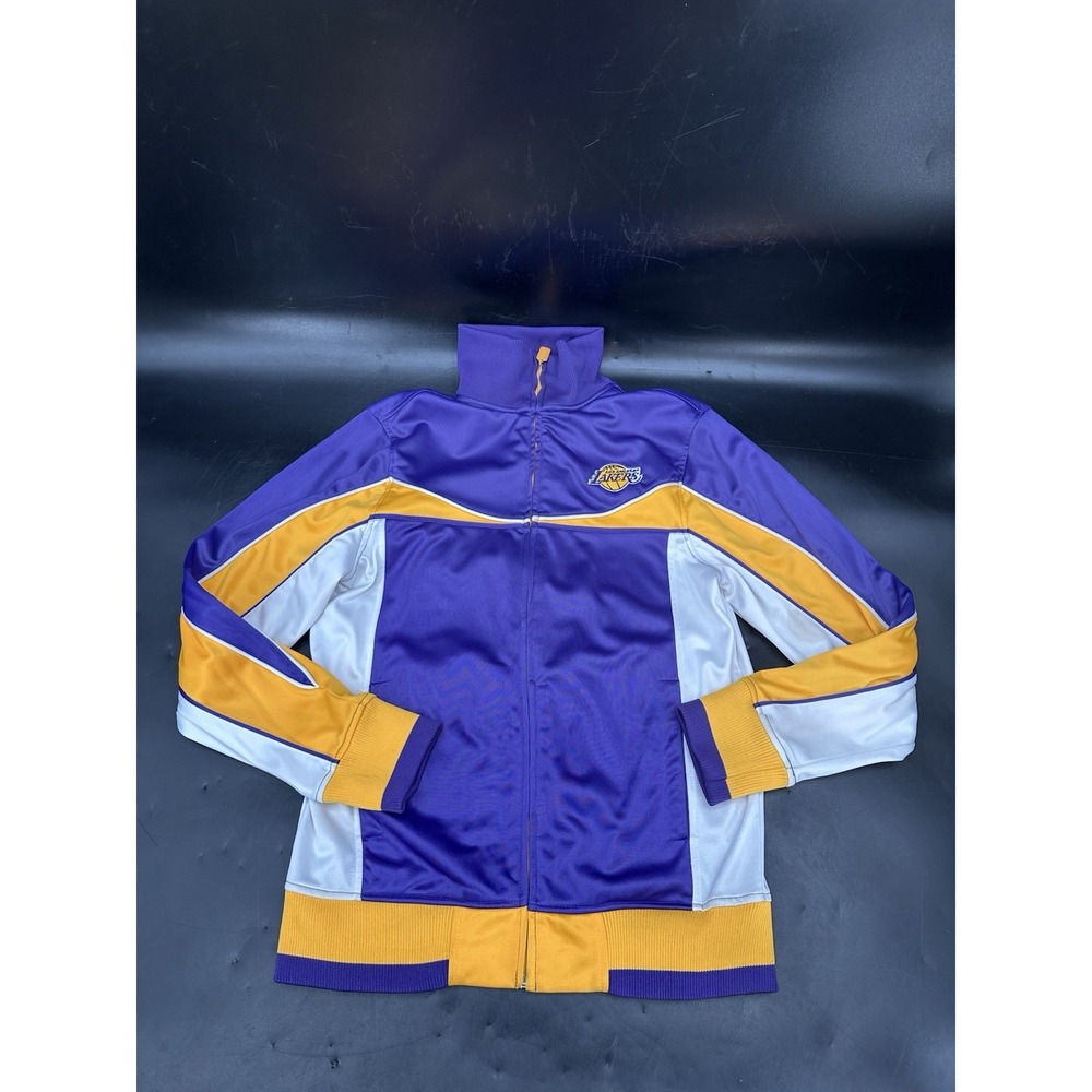 Vintage 90s UNK BLUE LABEL NBA  Lakers Full Zip Jacket Mens Size Small  Spellout